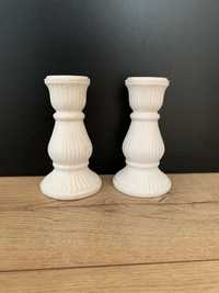 Ceramiczne świeczniki kolumnowe komplet 2 sztuki 15cm