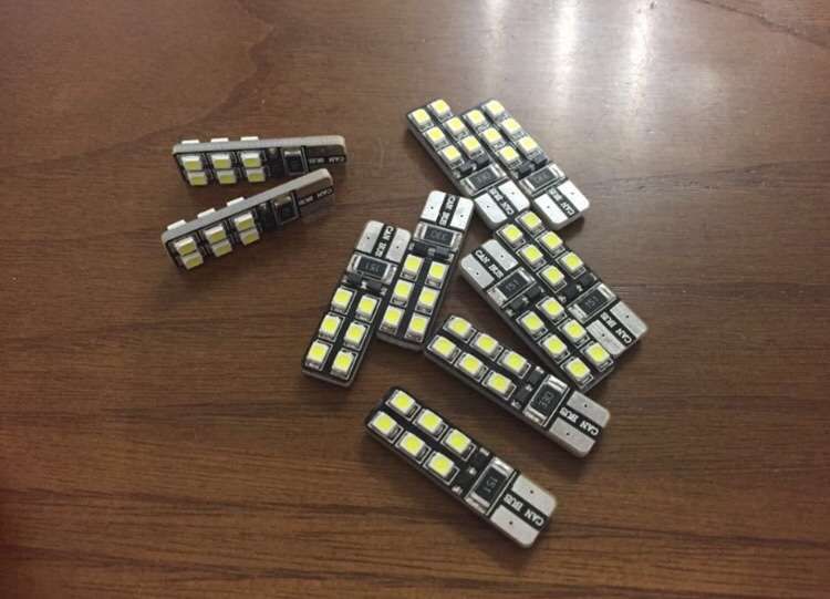 Leds T10 w5w com 12 smd Canbus,Leds tubulares 36/42 mm canbus