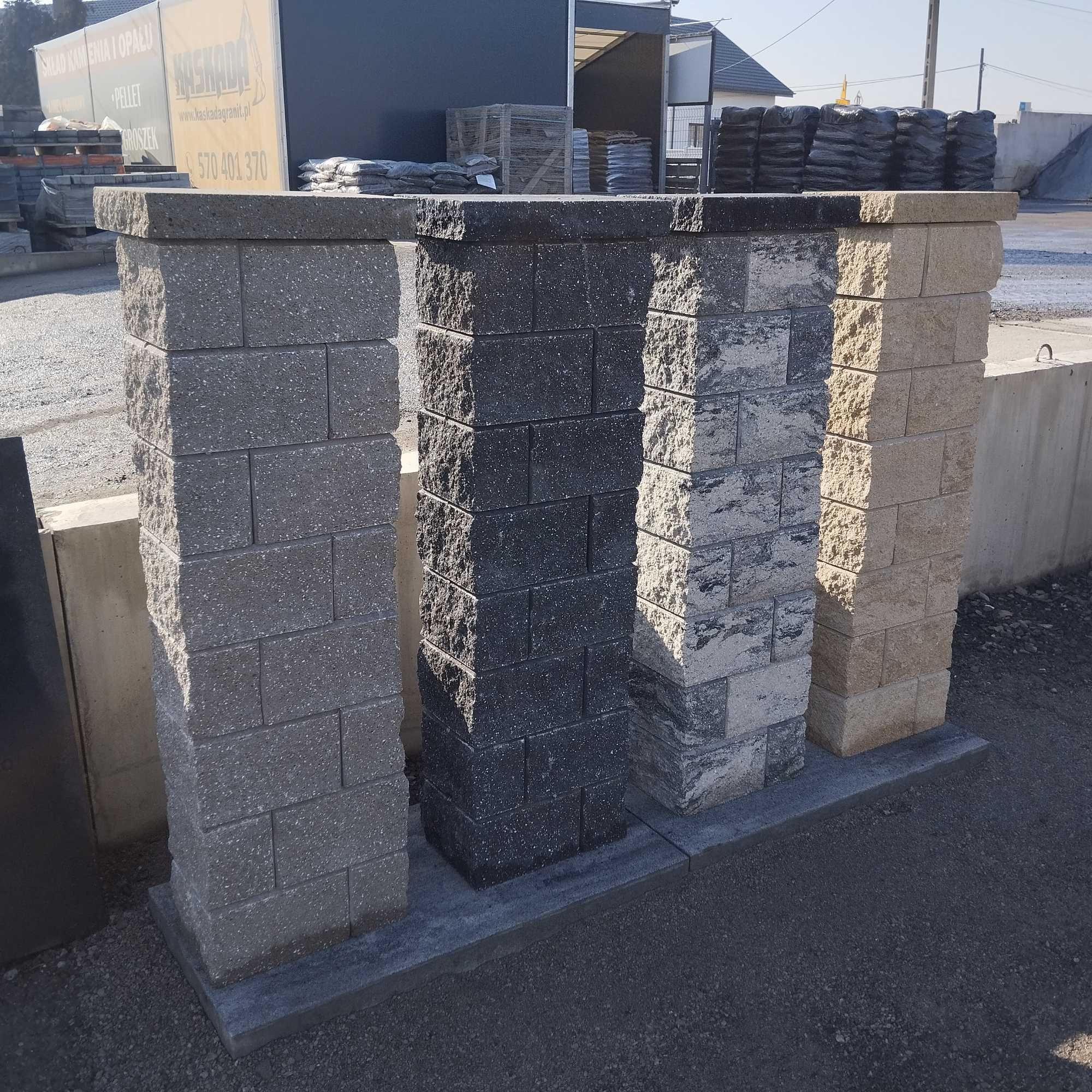 Ogrodzenie betonowe pustaki łupane beton structur pustak ogrodzeniowy