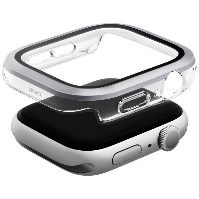 Etui UNIQ Voute do Apple Watch Series 10 42mm szkło hartowane srebrny