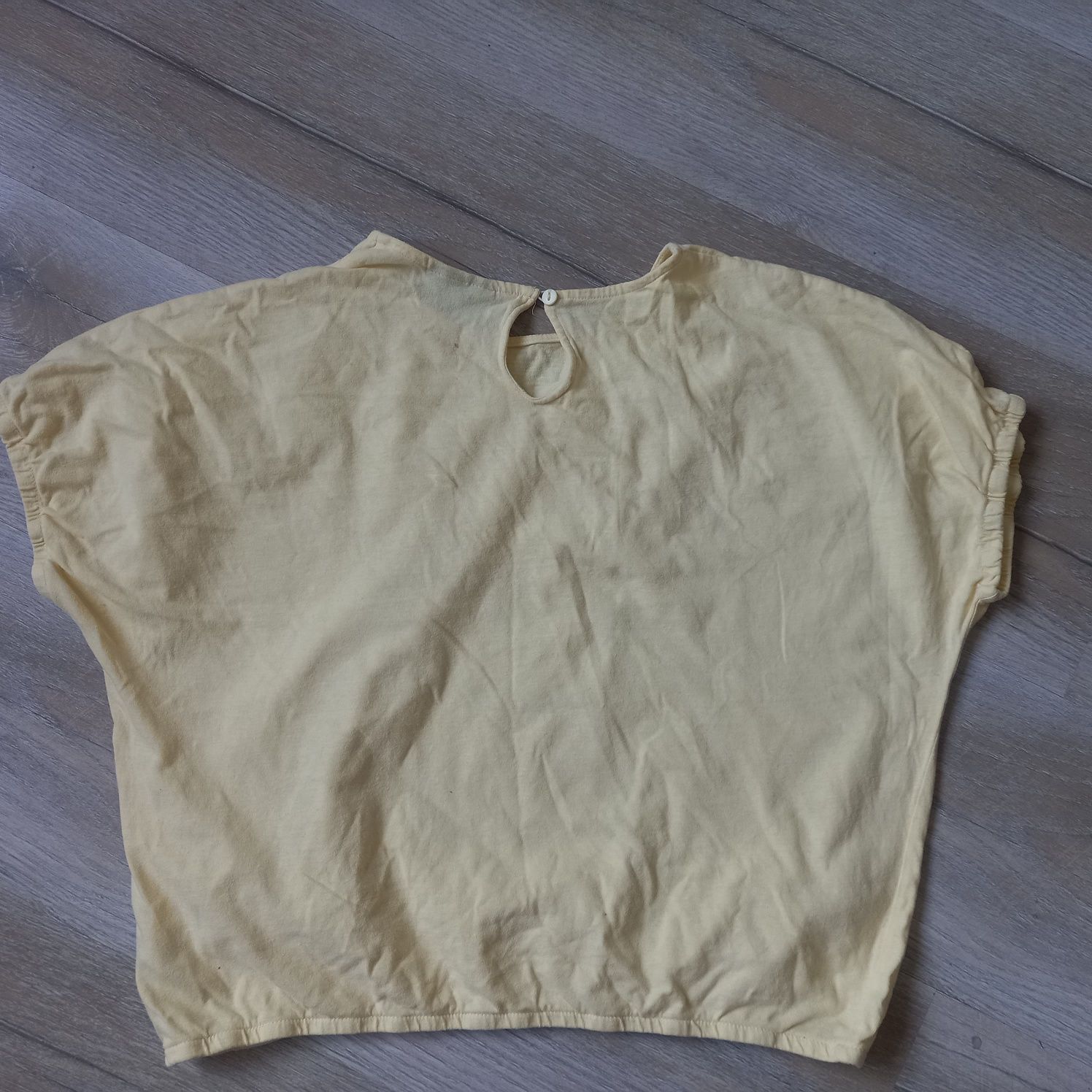Bluzka bluzeczka damska żółta krótka 158 bawełna