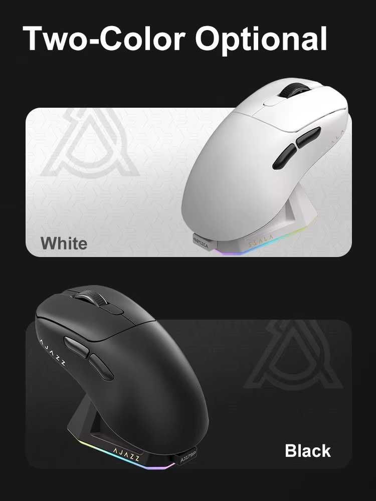 Игровая мышь Ajazz AJ179 PRO PAW3395 BT5.2 White + док-станция