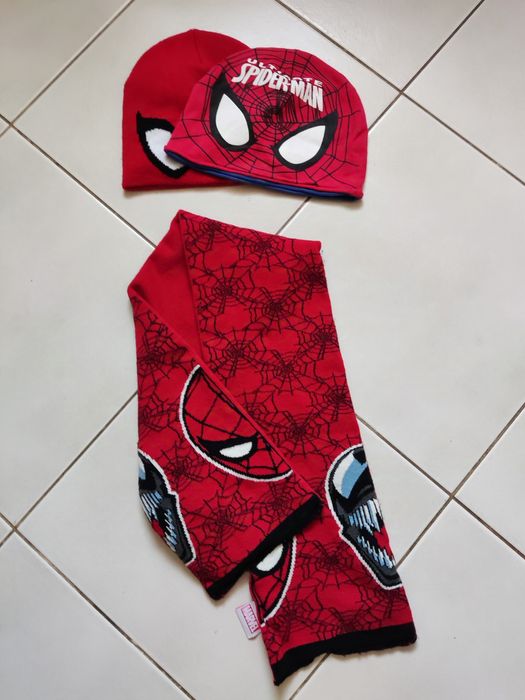 Zestaw 2 czapki i szalik chłopięcy Spiderman jesień - zima