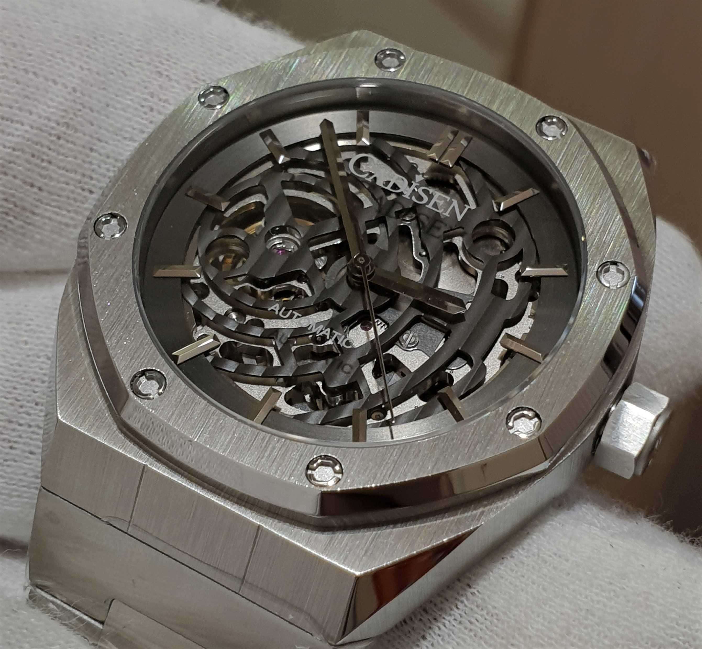 Мужские часы Cadisen Automatic 42mm Sapphire Skeleton C8183M NH70A
