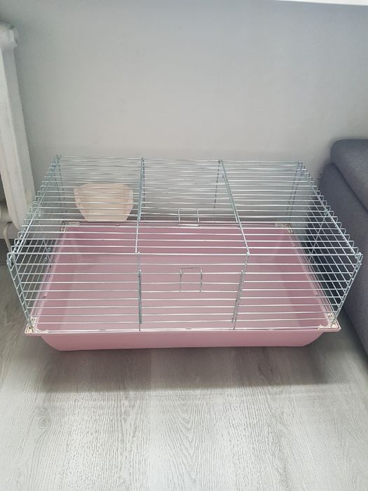 INTER-ZOO  Klatka dla Królików i Świnek składana 780x480x340 Różowa