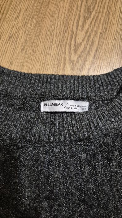 Ciemnoszary sweter L Pull&Bear
