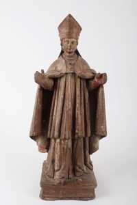 Santo Bispo - escultura em madeira