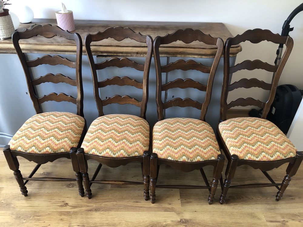Komplet 4 krzeseł vintage