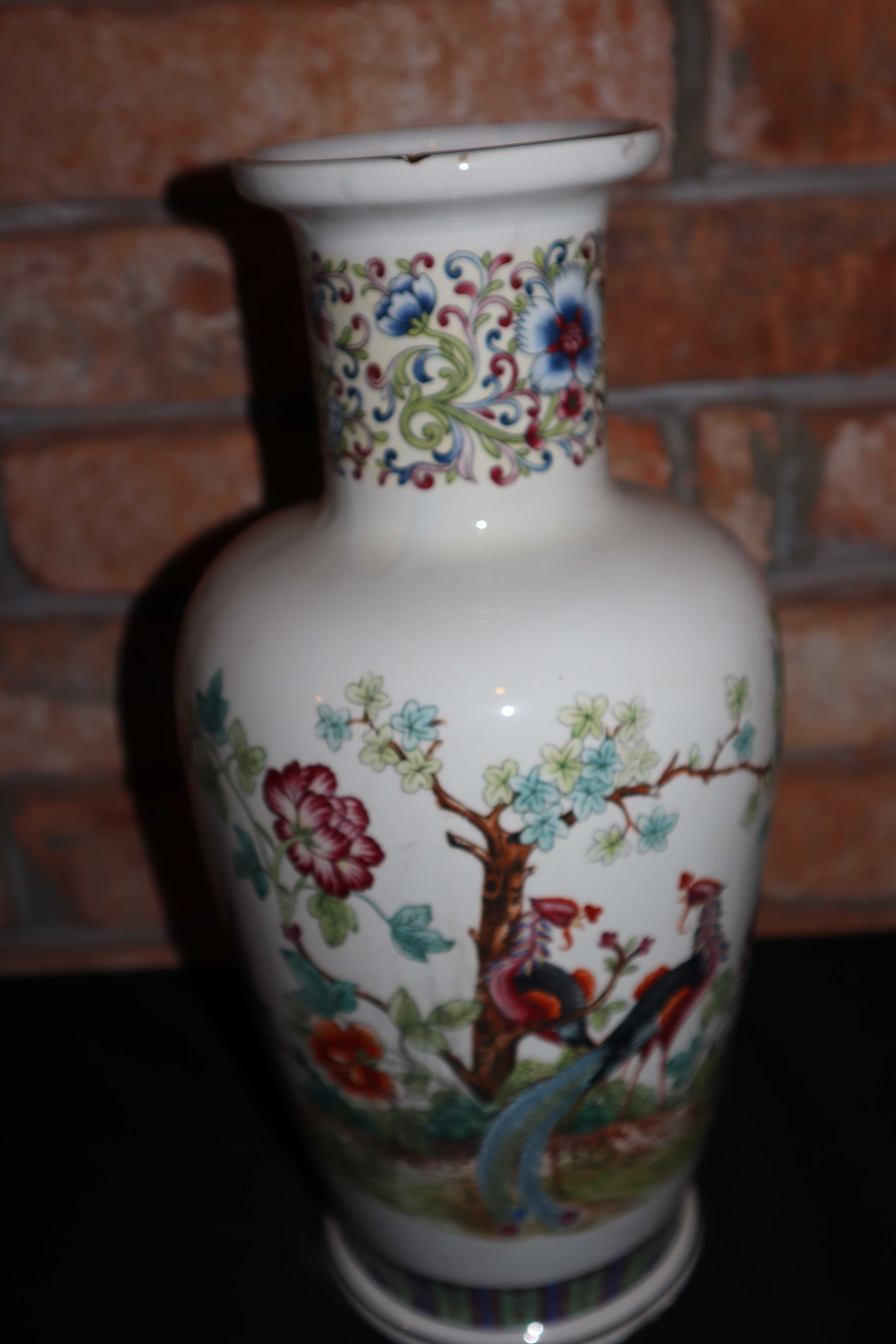 Jingdezhen ceramiczny wazon pastelowy Pawie b0300/403