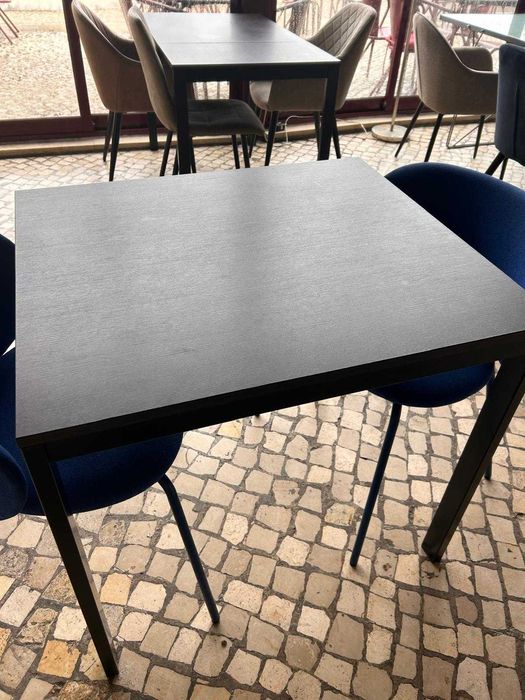Mesa extensível, preto/castanho escuro