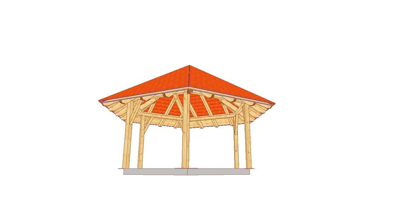 Altana 6-kątna średnica dachu 540 cm, z drewna klejonego KVH