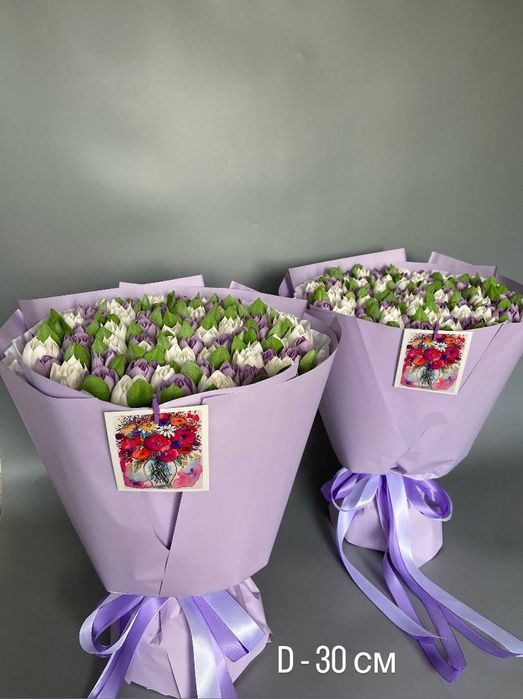 Солодкий букет. Зефір. Зефірні тюльпани. Квіти. Подарунок.