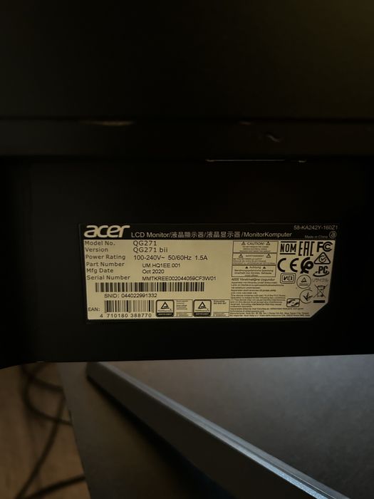 Komputer do gier, GTX 1650, I5 2400, 8GB ram +  monitor  ACER