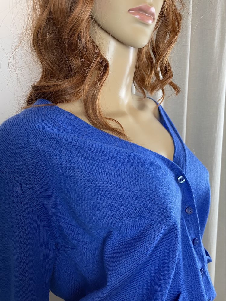Sweter kardigan z wełny merynosów cubus 100 % merino wool