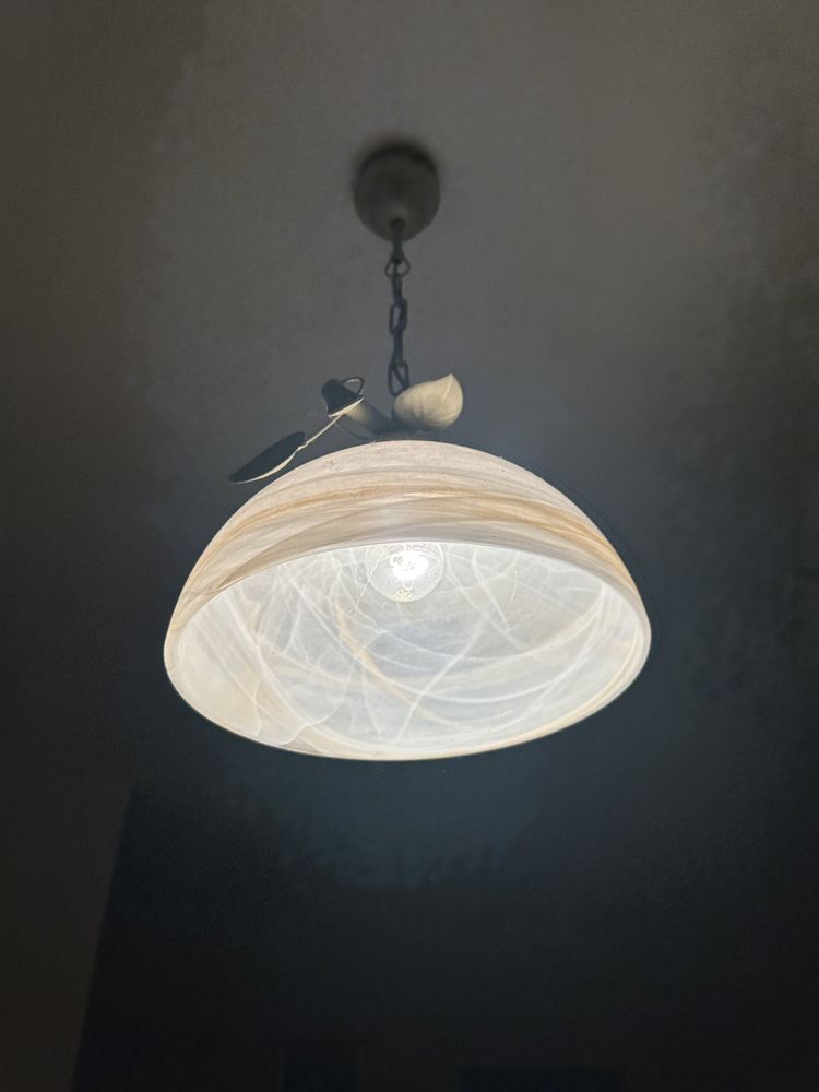 Lampa murano roza kwiat wloska sufitowa vintage tiffany retro boho