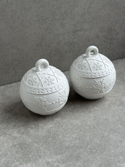 Гіпсові кашпо для свічок, куля, карусель, новорічні подарунки, н