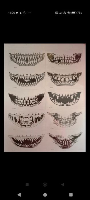 Naklejki  zęby straszne haloowen