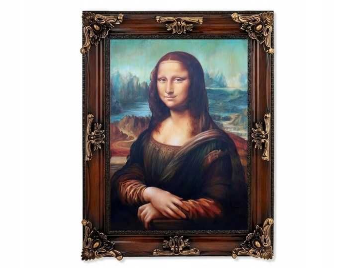 Obraz malowany kopia Leonarda da Vinci MONA LISA na prezent rama