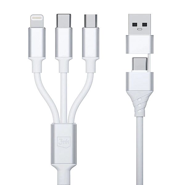 Kabel 3mk Hyper Cable 3w1 USB-A - USB-C / USB-C - micro USB - Lightnin