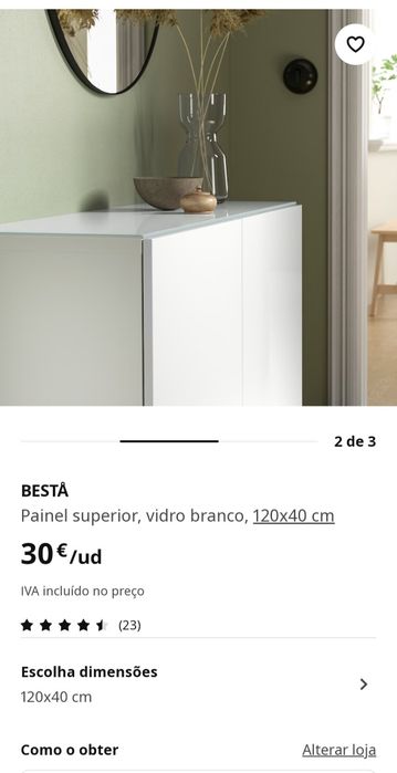 Painel superior vidro para móvel