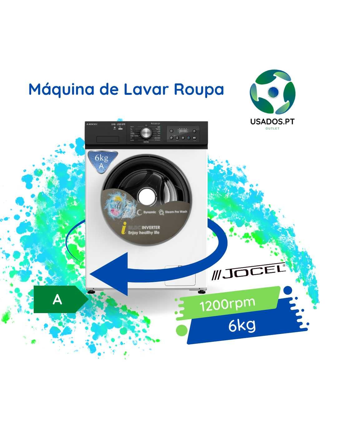 Máquina de Lavar Roupa 6kg 1200 rpm Jocel