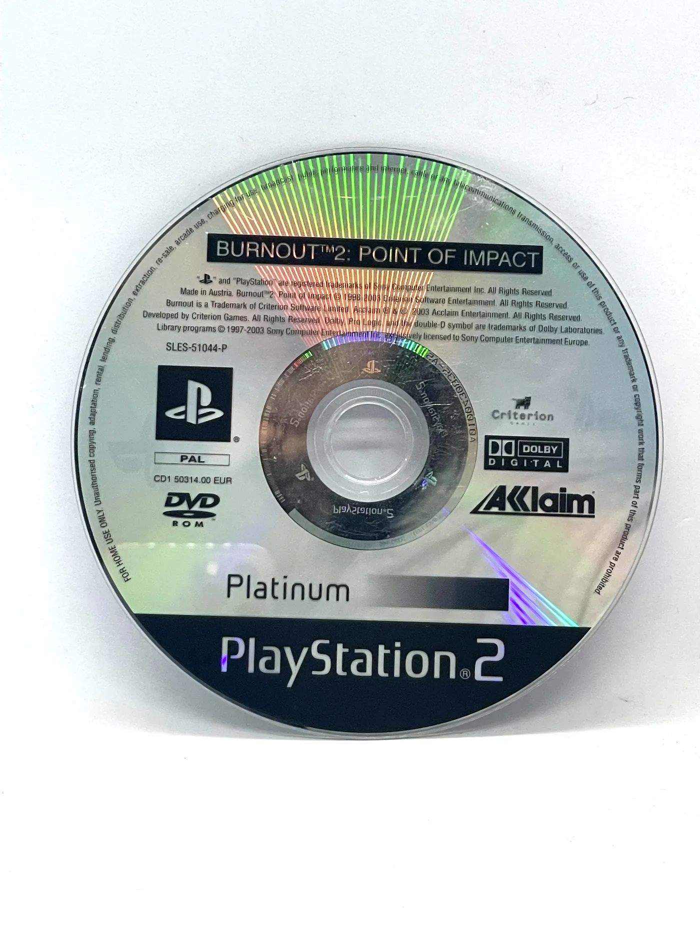 Burnout 2 Point of Impact PS2 (sama gra) Po Angielsku