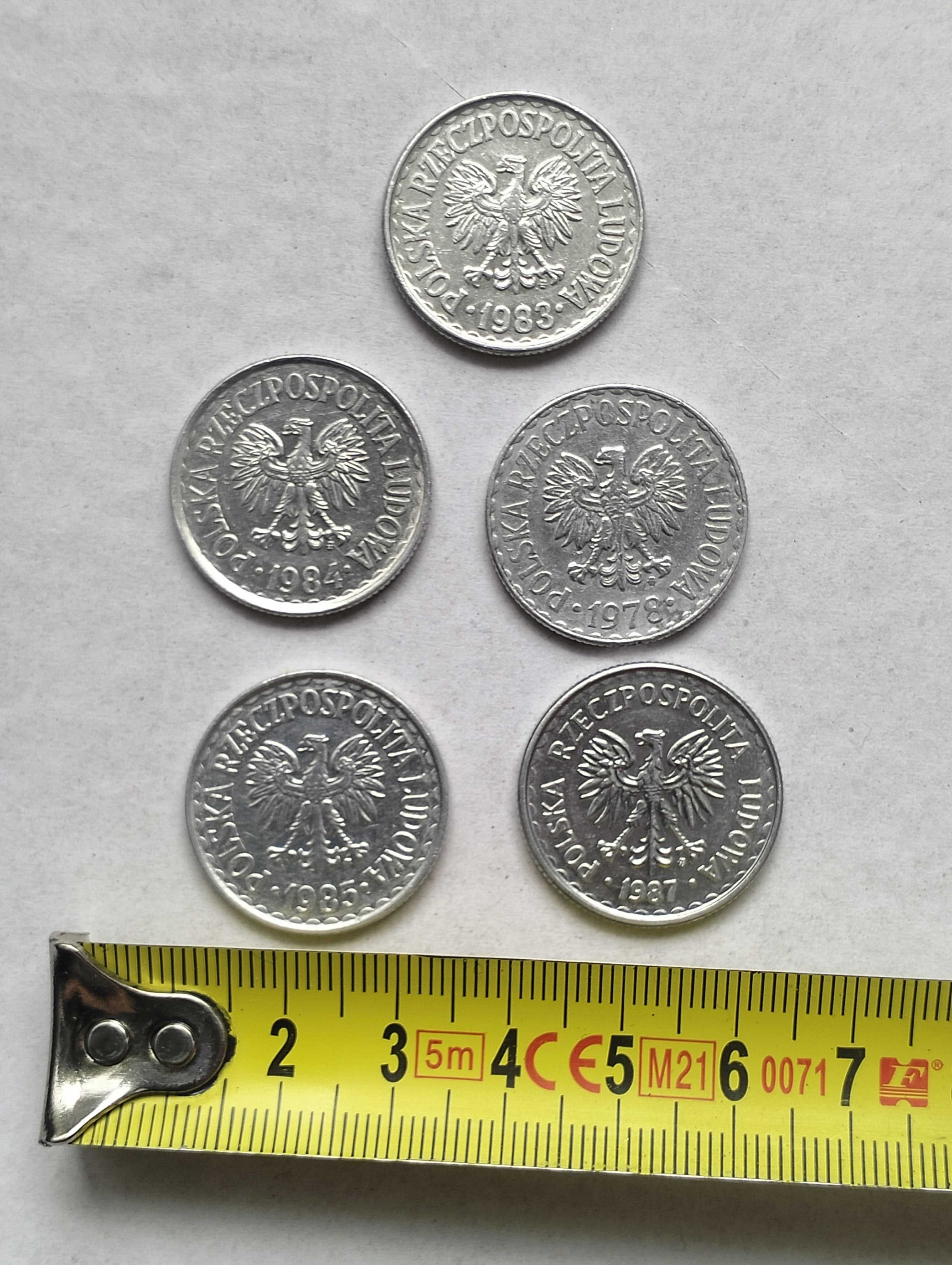 Zestaw monet 1 zł, PRL, Polska, 1978, 1987 i inne