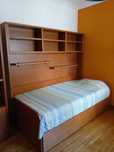 Magnífica cama com estante embutida, cama de casal convertivel
