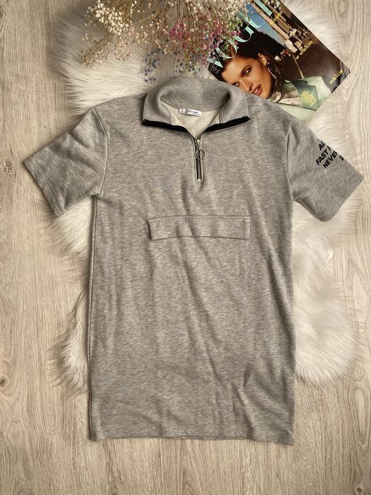 Szara dresowa sukienka ZARA S