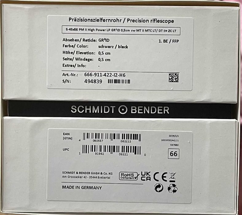 Schmidt & Bender 5-45x56 PM II High Power