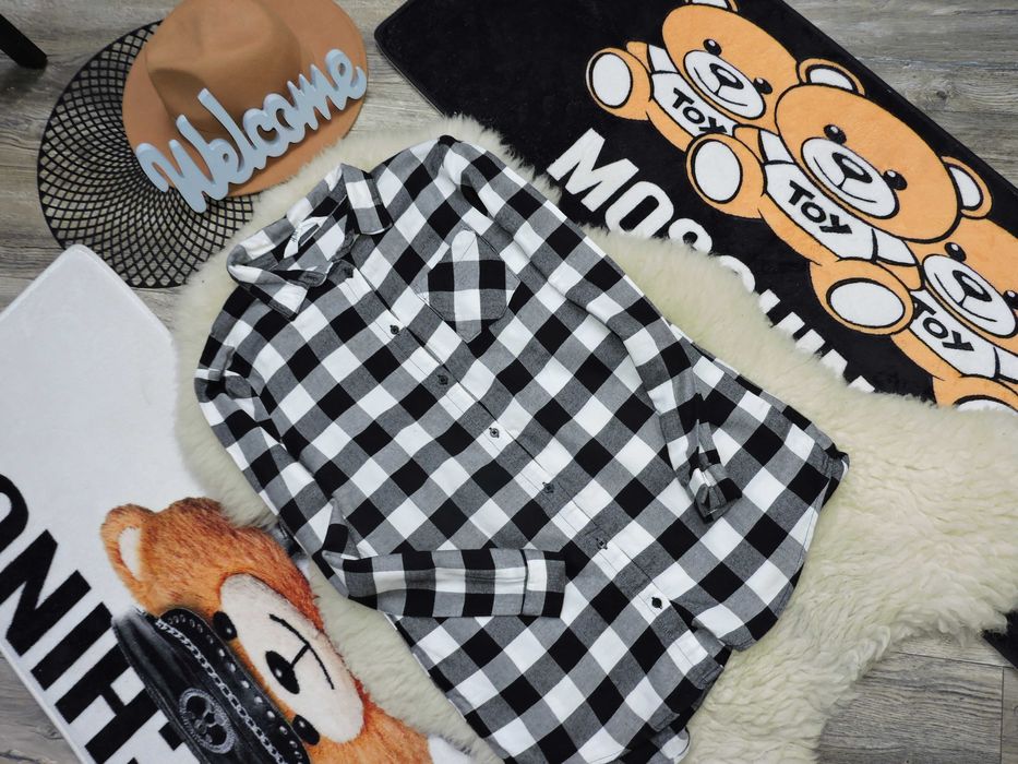 H&M - koszula black & white krata r 158