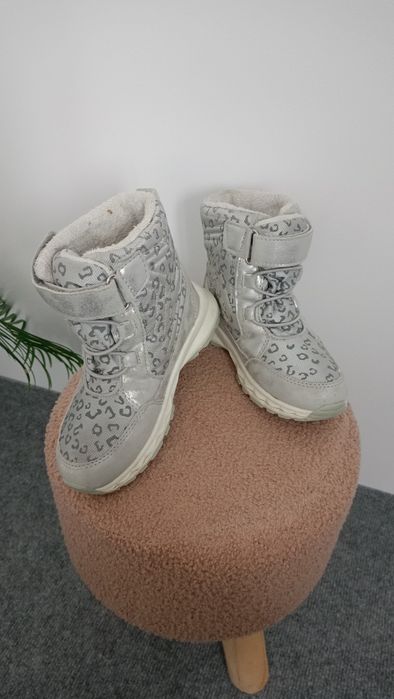 Kozaki botki zimowe panterka ocieplane dziewczynka 28