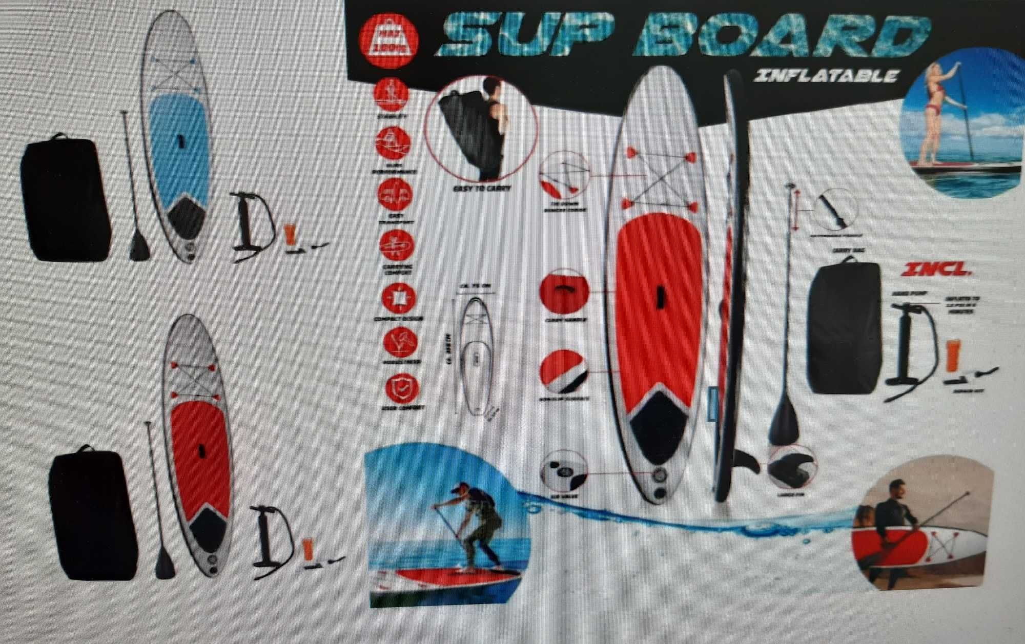 Nowa deska SUP Board - pełny zestaw z wiosłem, pompką