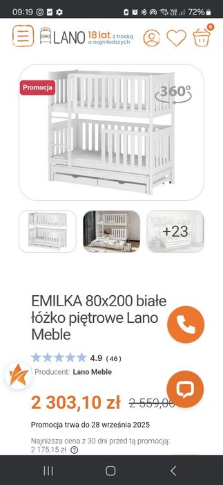 Łóżko piętrowe 3 osobowe