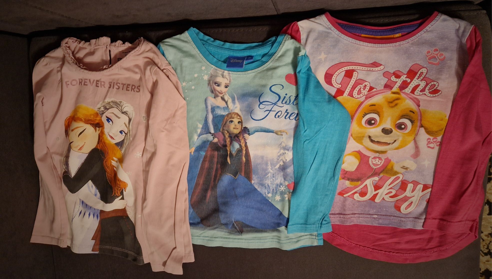3 koszulki dla dziewczynki kraina lodu, Elsa 98/104