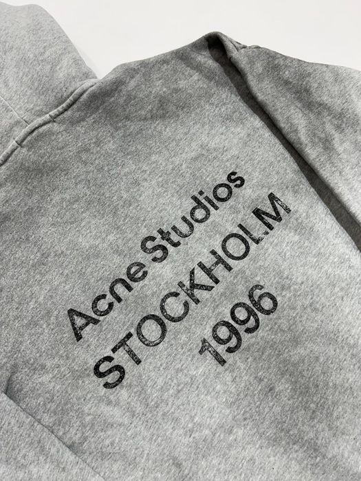 Худи Acne Studios 1996 Stockholm Logo grey Hoodie