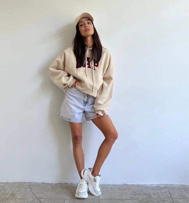 Стильне жіноче худі GAP оверсайз з капюшоном, худи женский гап