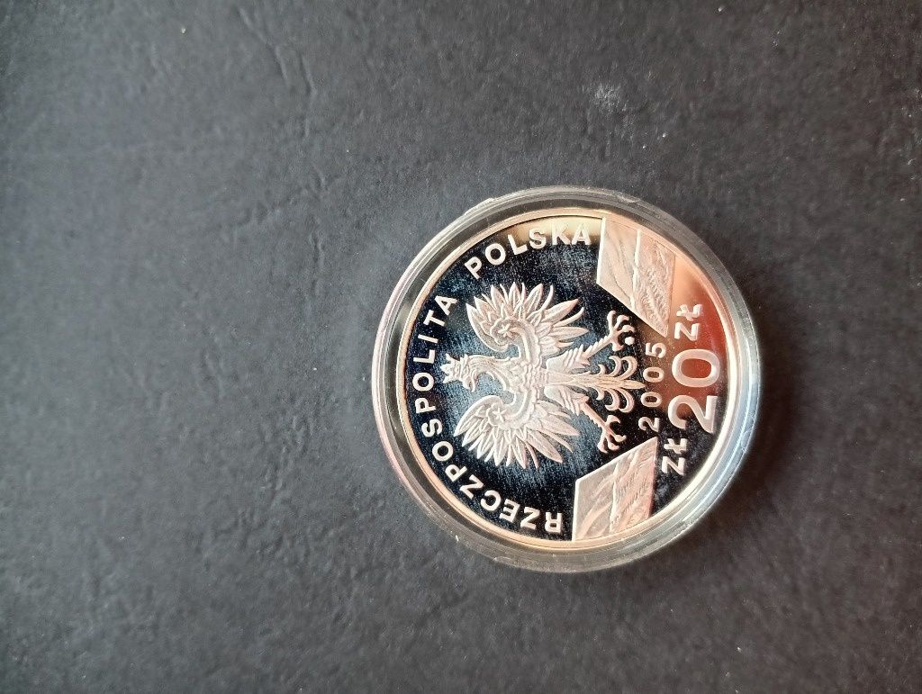 srebrna moneta 20 zł puchacz