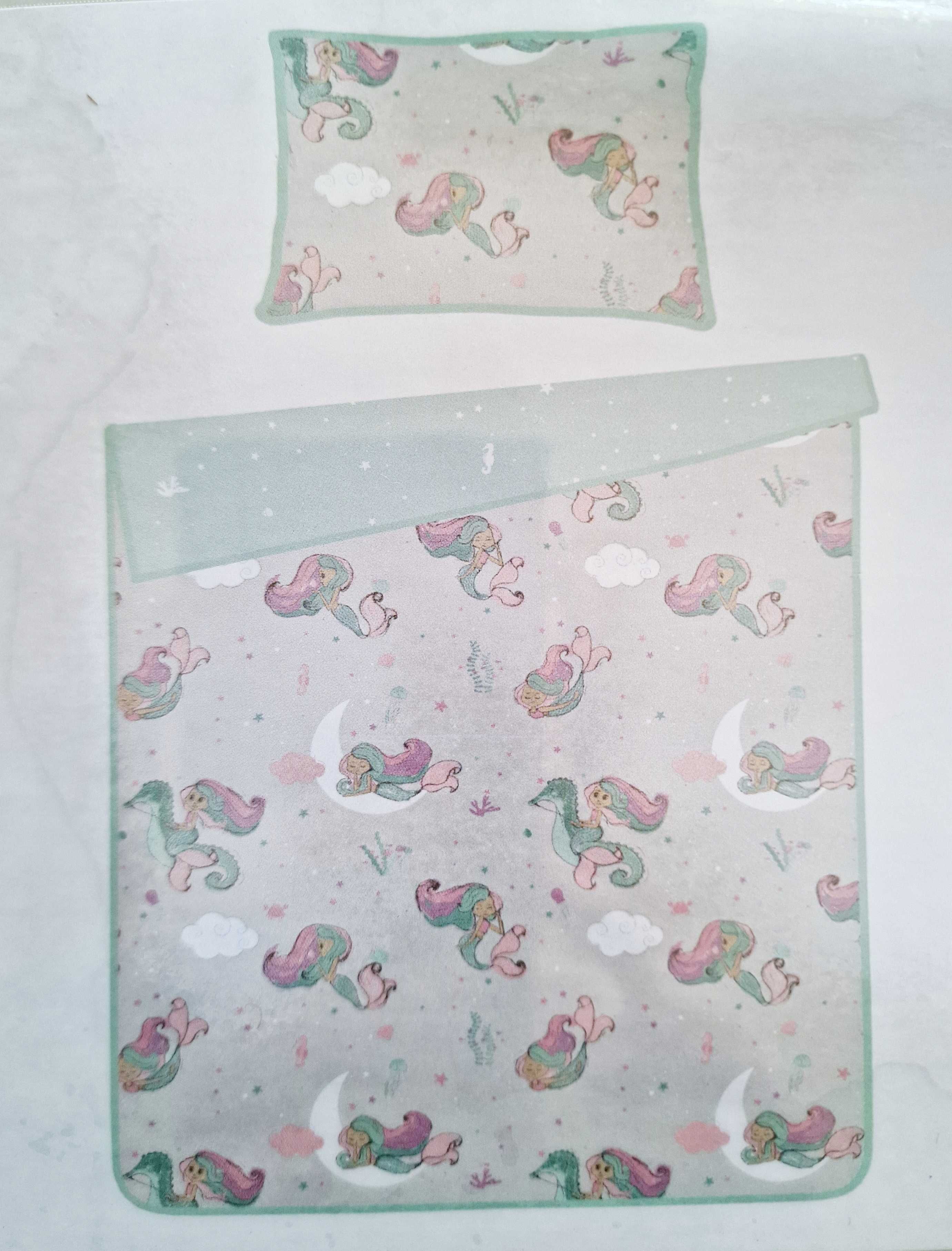 Komplet pościeli Home and You Mermaid satyna bawełna 100x135 cm