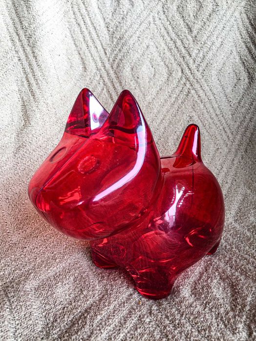 Mealheiro cão vermelho transparente (NOVO)