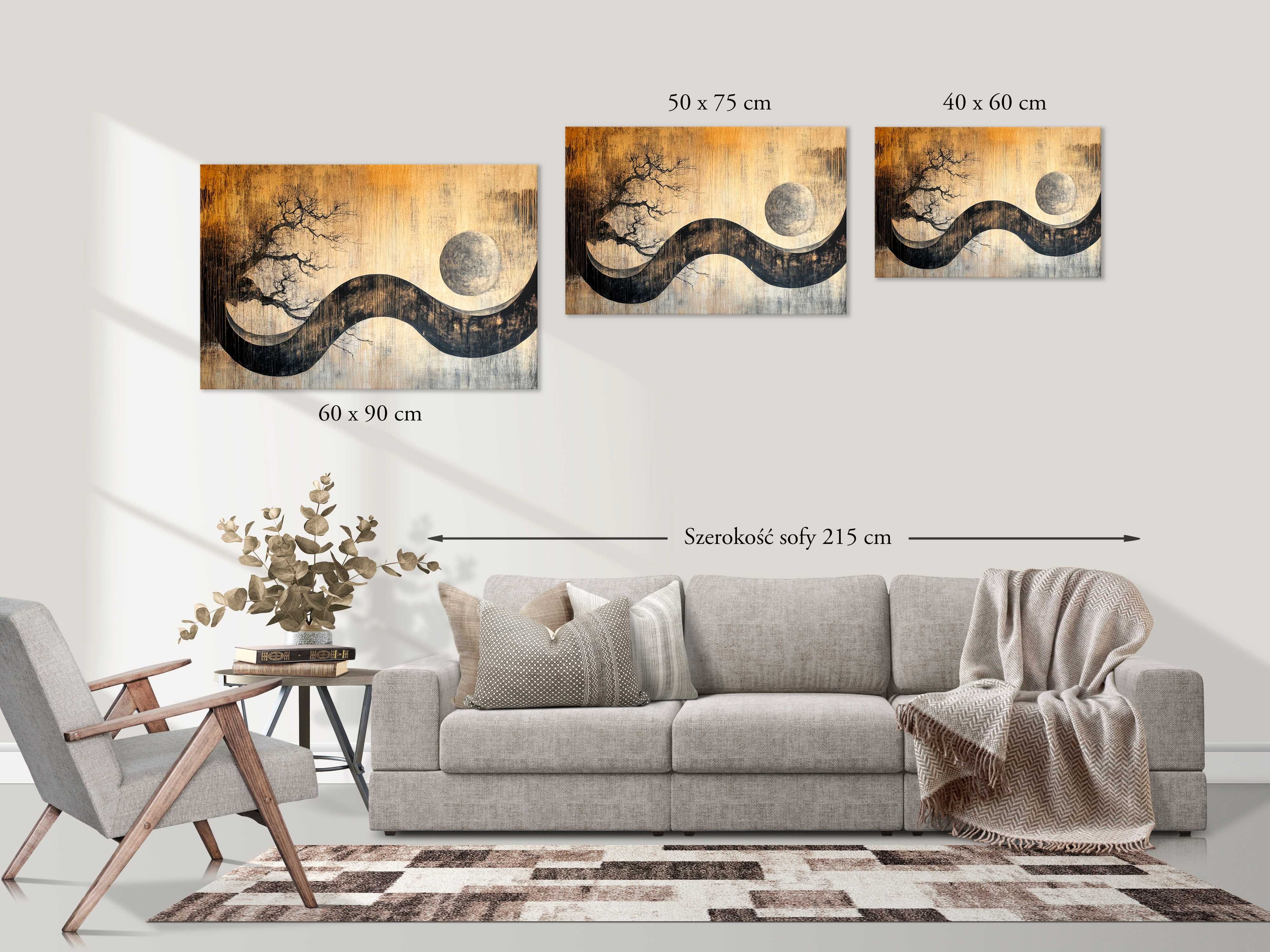NOWOCZESNY OBRAZ NA PŁÓTNIE 60x40 cm– Wabi Sabi | Japandi | (018)