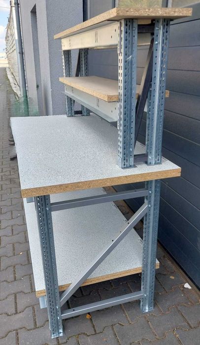 Stół warsztatowy podwójna nadstawka majsterkowic magazynowy garażowy