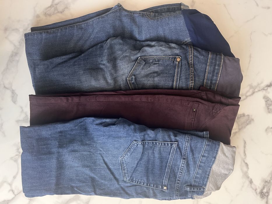 Paka ubrań ciążowych, głównie spodnie