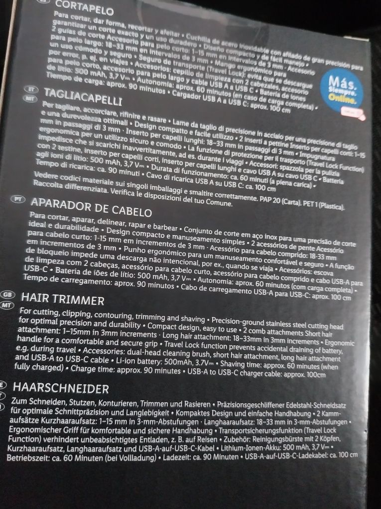 Maquina cortar cabelo nova em caixa