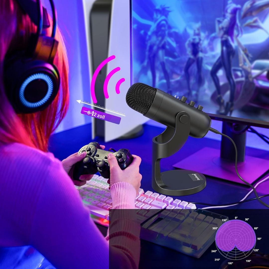 Mikrofon USB K66 do Gier Podcastów Streamingu PC, PS4, PS5, Telefony
