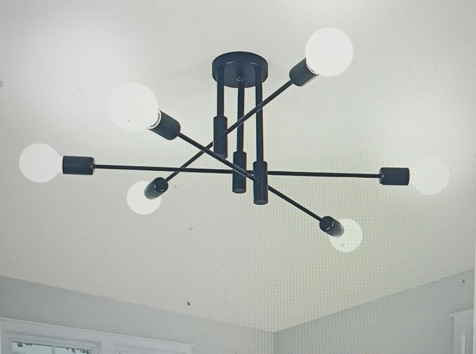 Nowy żyrandol na 6 punktowy E-27 kolor czarny