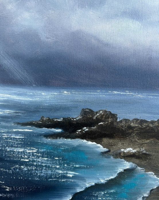 Картина  Морской Пейзаж Море Небо Корабль Холст Масло 40/50