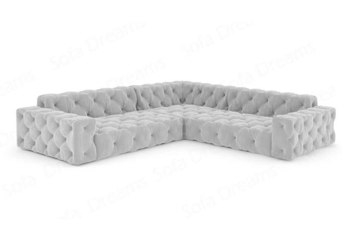 Sofa narożnik kanapa CHESTERFIELD narożna szara szary glamour ANTYK