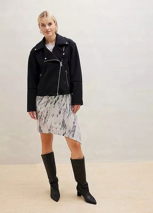 B.P.C kurtka czarna ramoneska w optyce wełny ^44