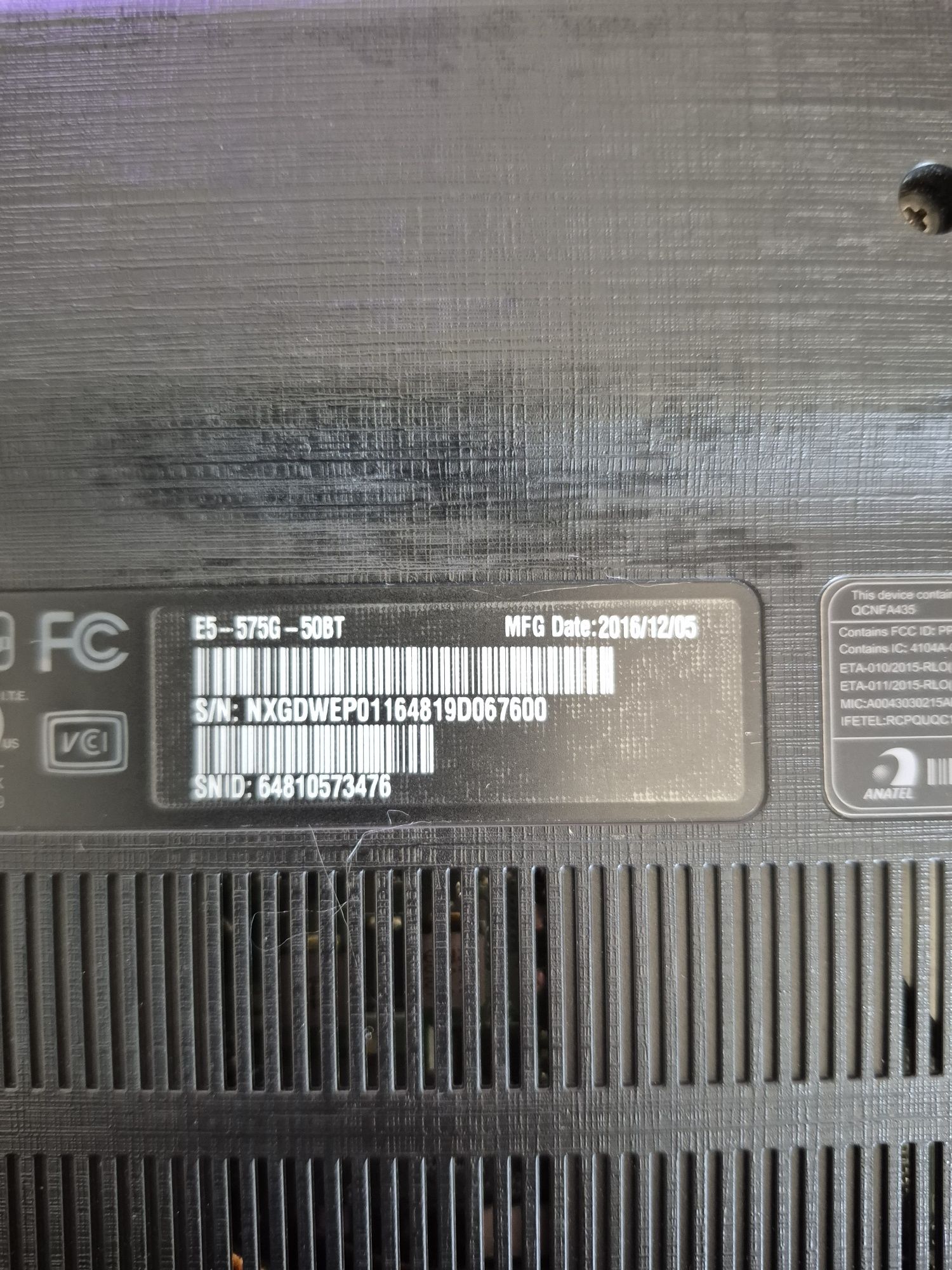 Laptop Acer Aspire e5-575G
